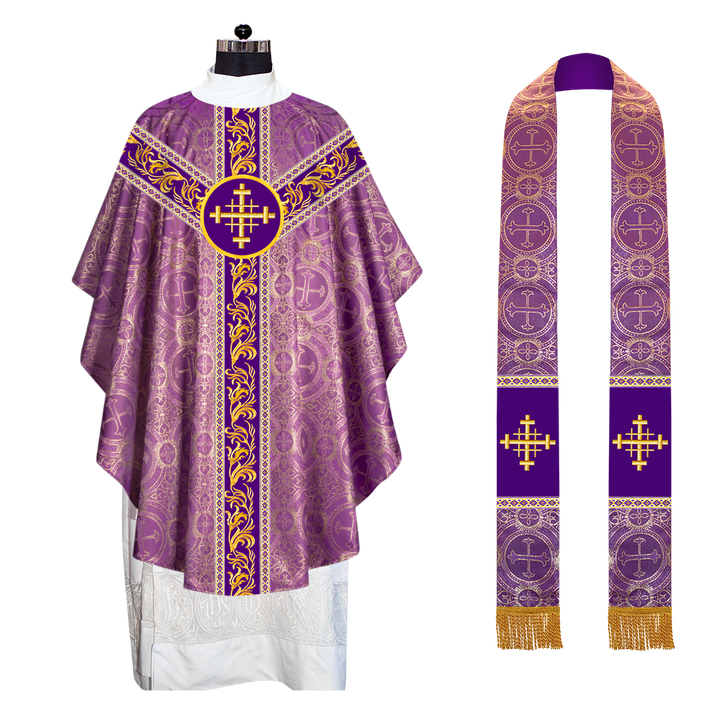 GOTHIC CHASUBLE VESTMENTS WITH ORNATE EMBROIDERY AND TRIMS