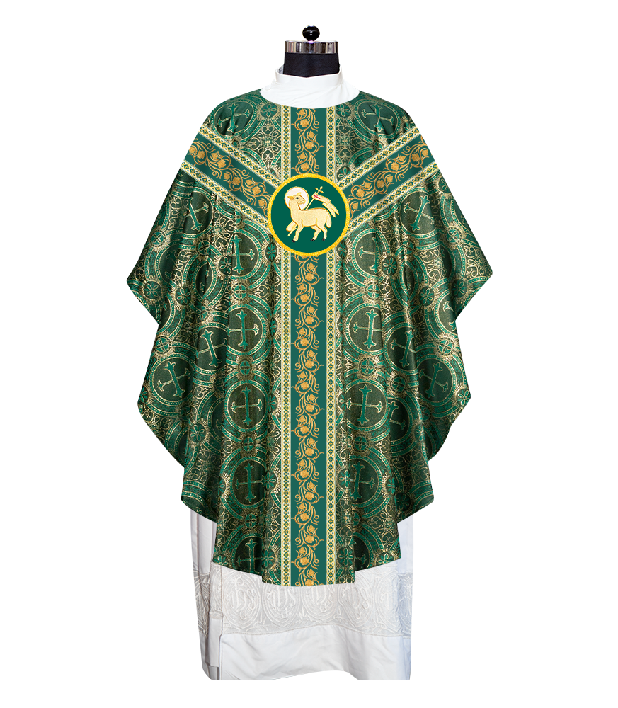 EMBROIDERED GOTHIC CHASUBLE ADORNED WITH GRAPES DESIGN