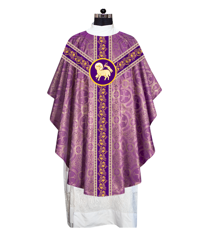 EMBROIDERED GOTHIC CHASUBLE ADORNED WITH GRAPES DESIGN