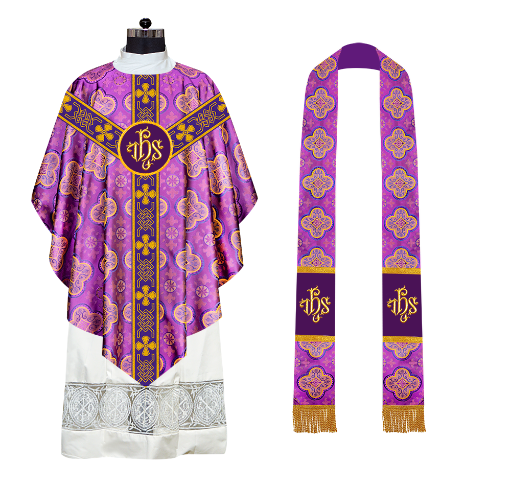 Pugin Chasuble with Liturgical Motif and Trims