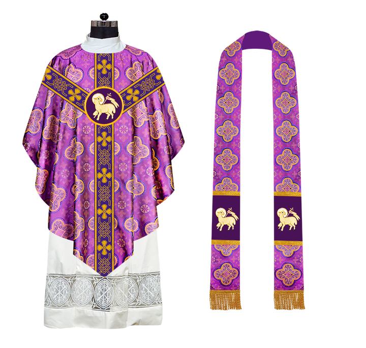 Pugin Chasuble with Liturgical Motif and Trims