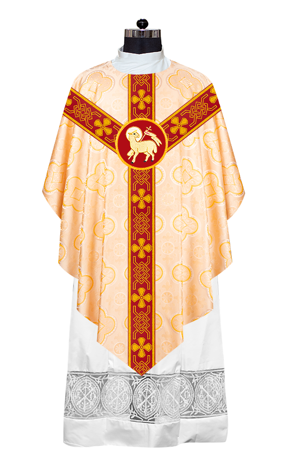 Pugin Chasuble with Liturgical Motif and Trims