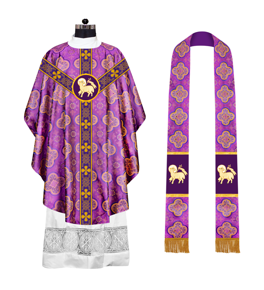 Gothic Chasuble - Y Type with woven braids