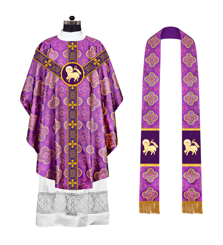 Gothic Chasuble - Y Type with woven braids