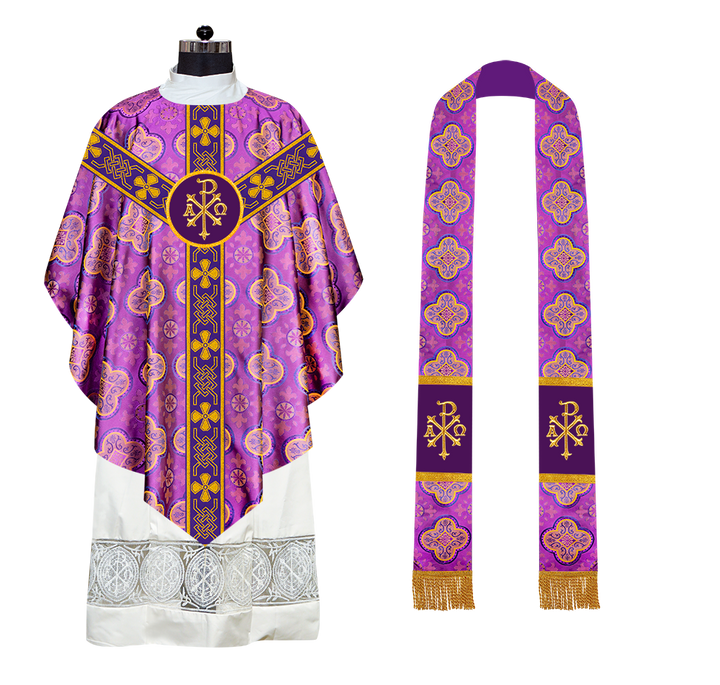 Pugin Chasuble with Liturgical Motif and Trims
