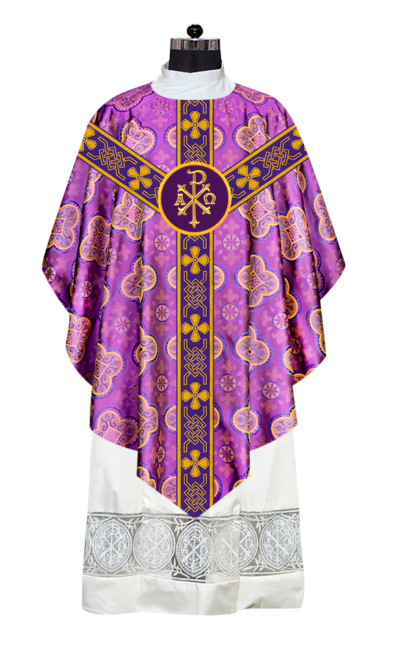 Pugin Chasuble with Liturgical Motif and Trims