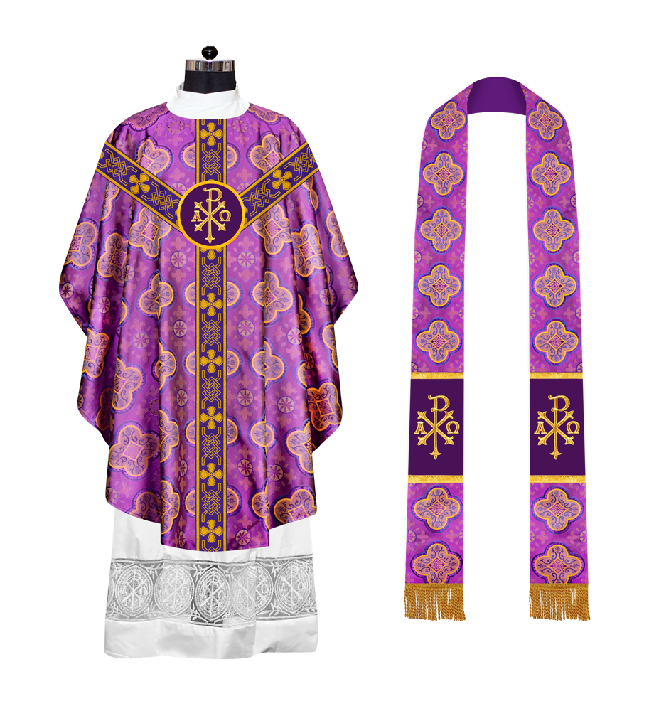 Gothic Chasuble - Y Type with woven braids