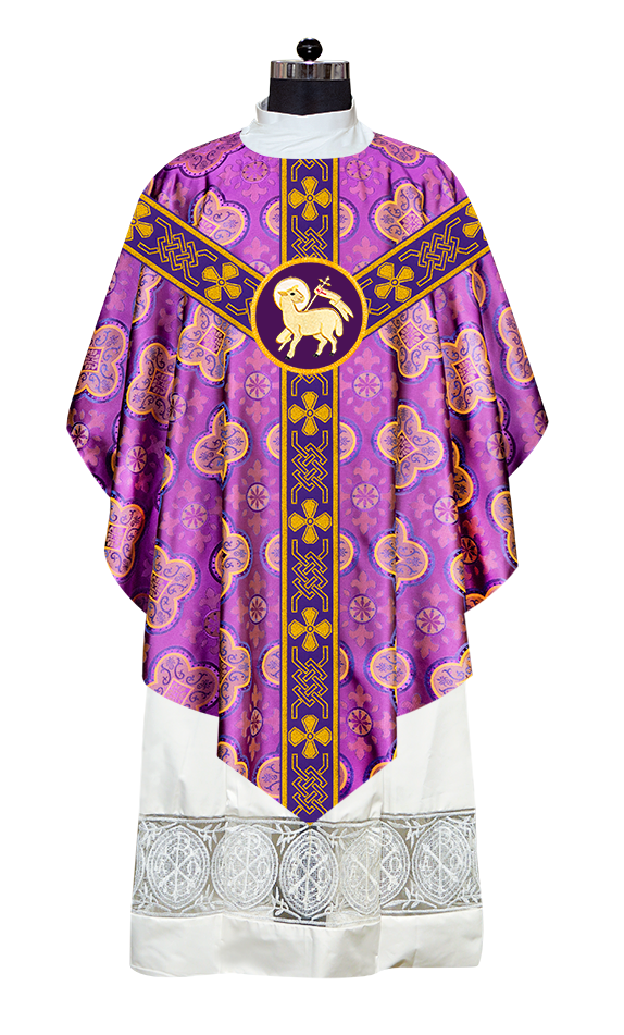 Pugin Chasuble with Liturgical Motif and Trims