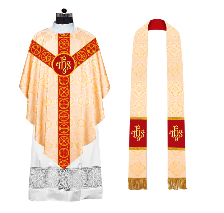 Pugin Chasuble with Liturgical Motif and Trims