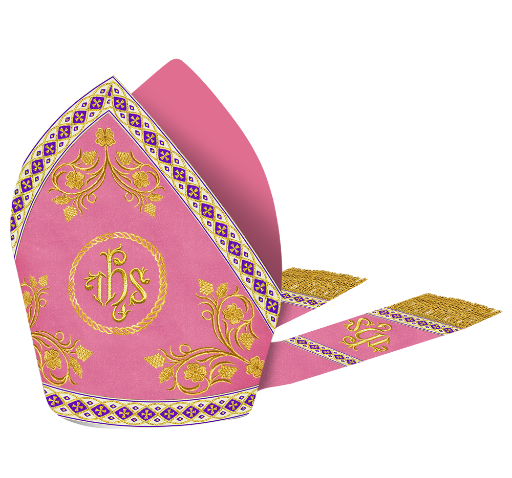 Mitre with Grapes Embroidery and Trims
