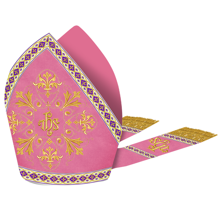 Mitre with Embroidered Motif and Trims