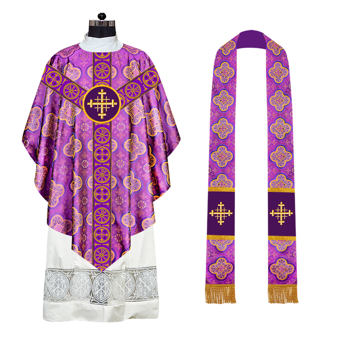 Pugin Chasuble with Liturgical Motif and Trims