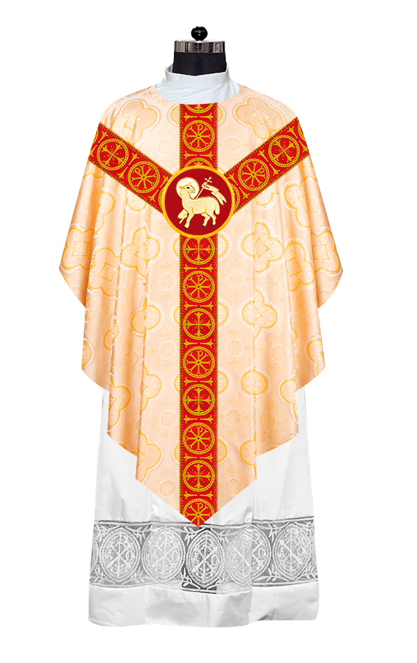 Pugin Chasuble with Liturgical Motif and Trims