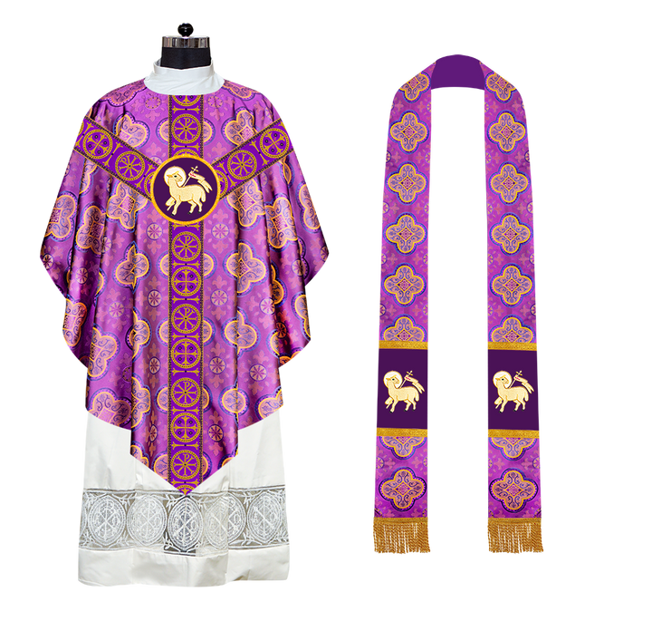 Pugin Chasuble with Liturgical Motif and Trims
