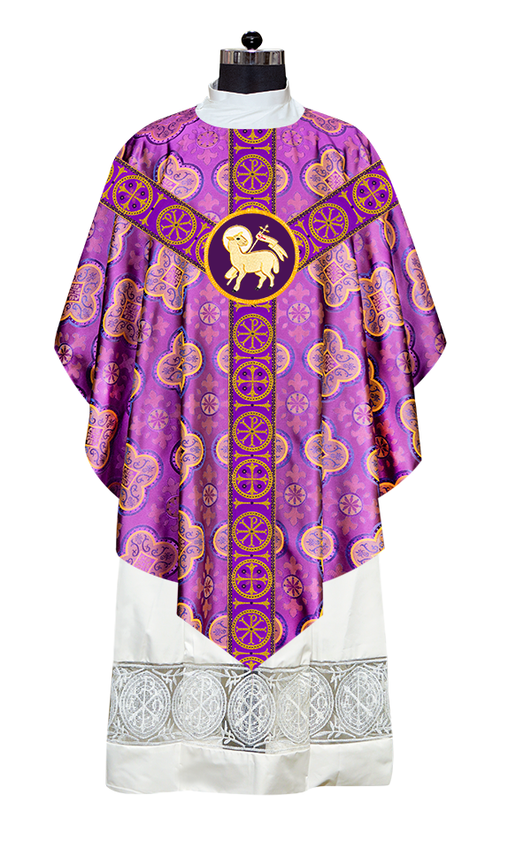 Pugin Chasuble with Liturgical Motif and Trims
