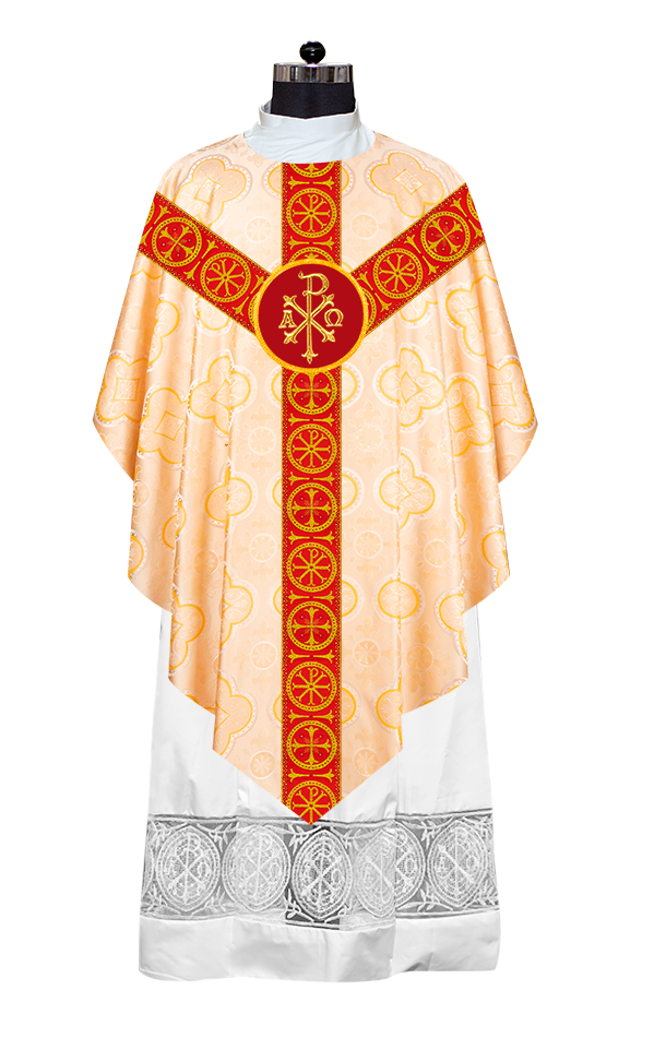 Pugin Chasuble with Liturgical Motif and Trims