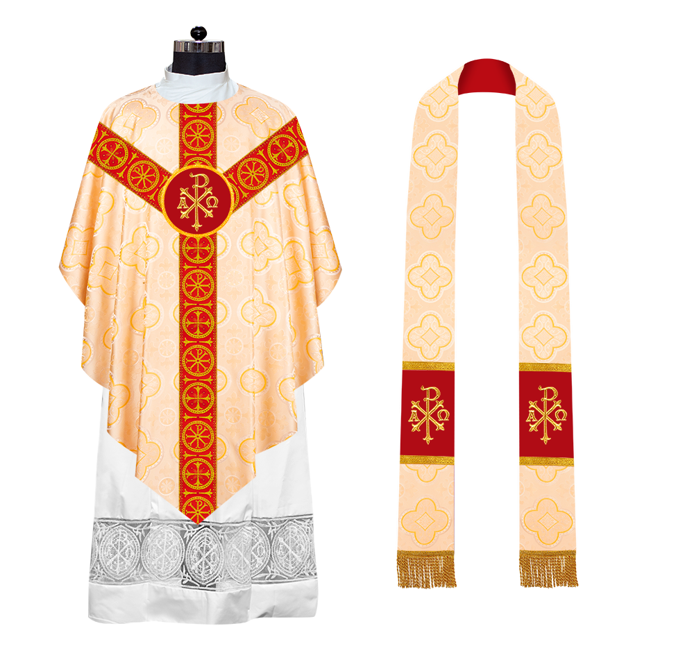 Pugin Chasuble with Liturgical Motif and Trims