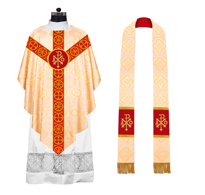 Pugin Chasuble with Liturgical Motif and Trims