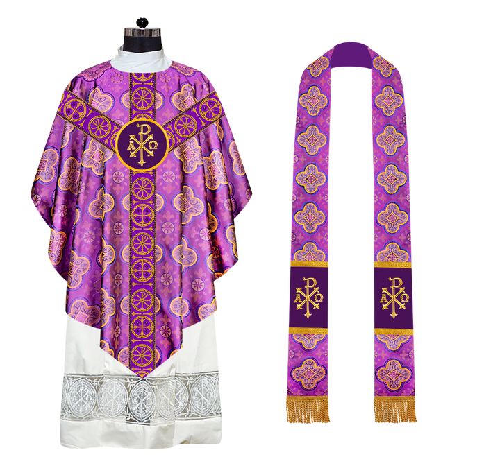 Pugin Chasuble with Liturgical Motif and Trims