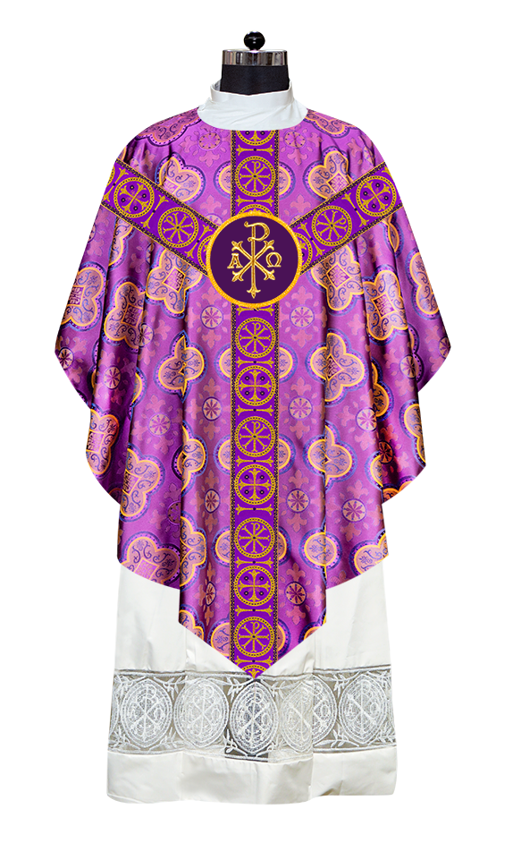 Pugin Chasuble with Liturgical Motif and Trims