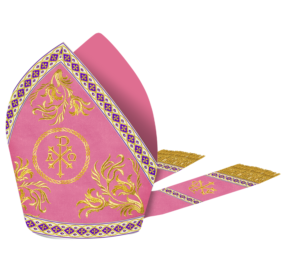 Roman Mitre with Liturgical Motif and Trims