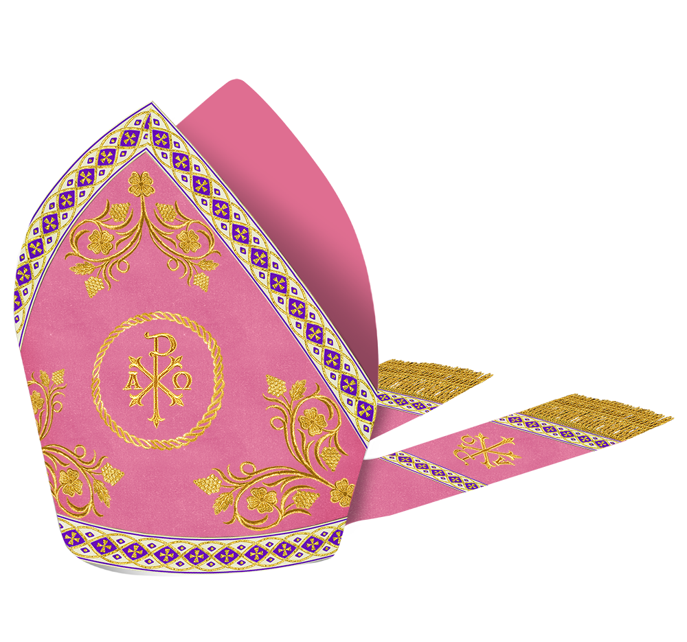 Mitre with Grapes Embroidery and Trims