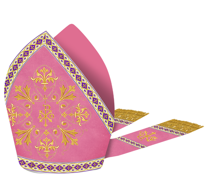 Mitre with Embroidered Motif and Trims