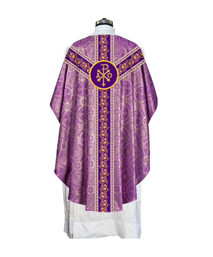 EMBROIDERED GOTHIC CHASUBLE ADORNED WITH GRAPES DESIGN