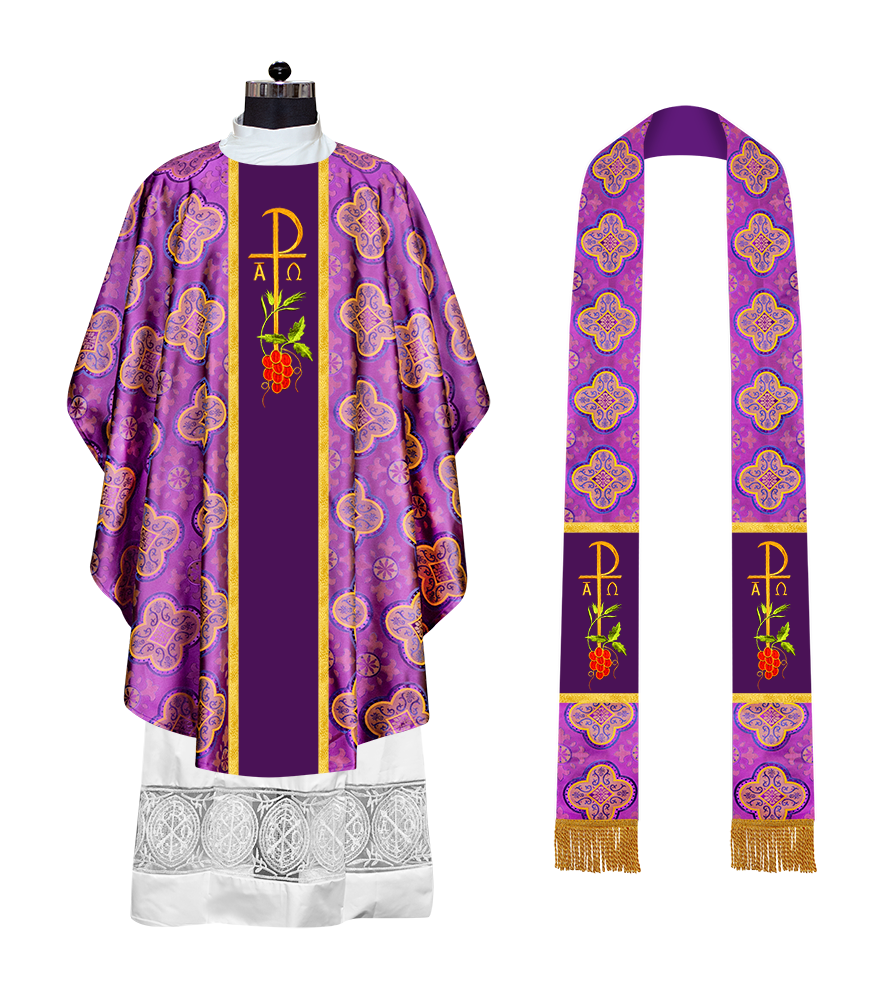 Gothic Chasuble - Spiritual PAX and Grapes