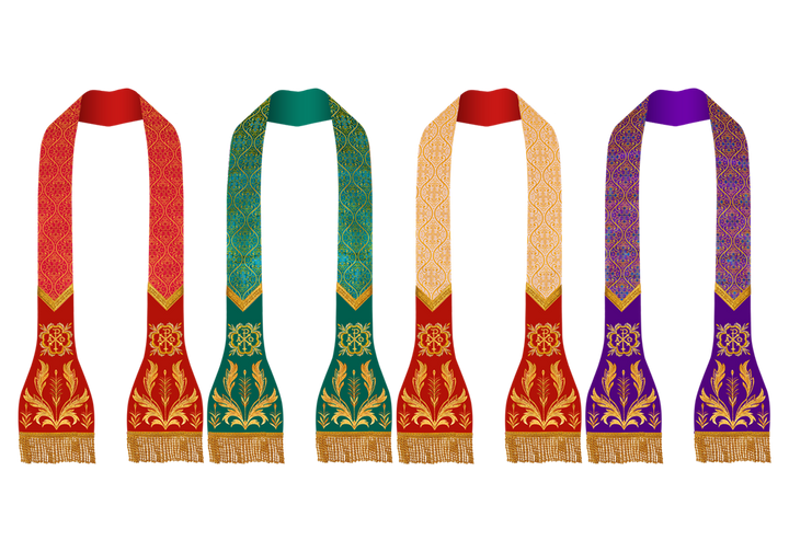 SET OF 4 LITURGICAL ROMAN STOLE VESTMENT