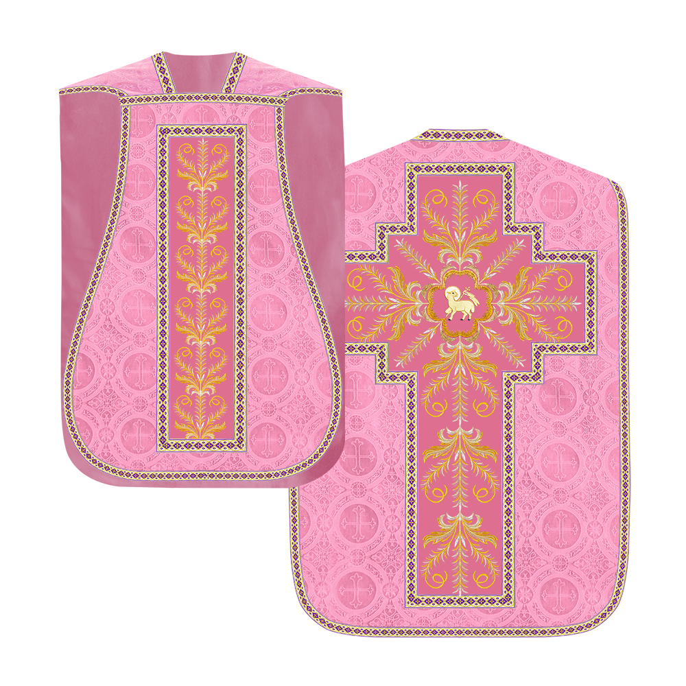 Roman Chasuble Vestment with Detailed Orphrey