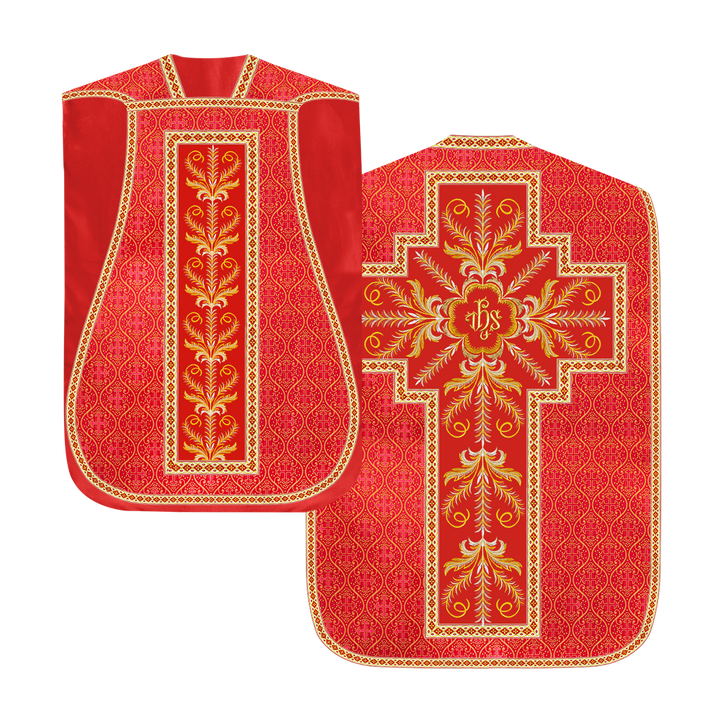 Roman Chasuble Vestment with Detailed Orphrey