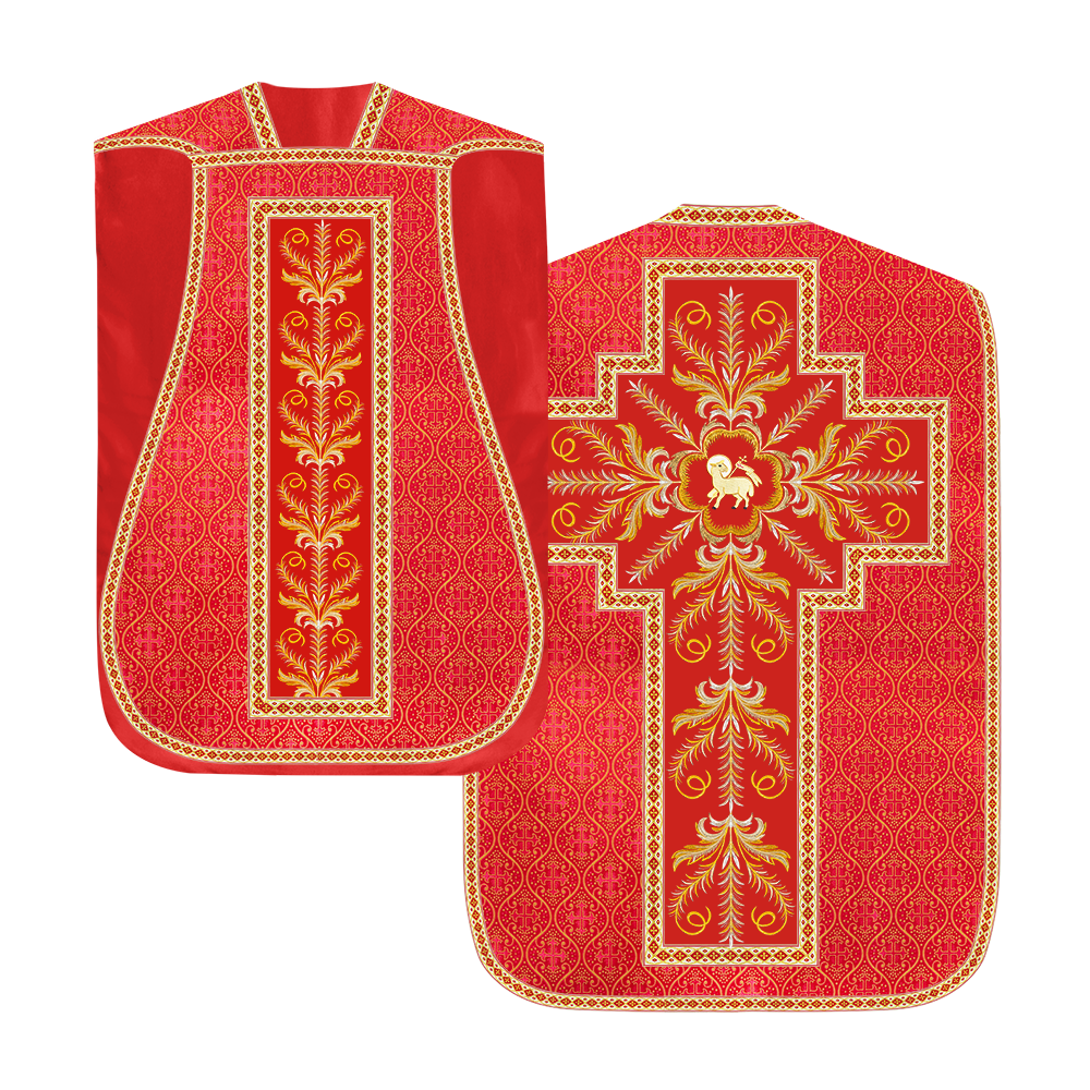 Roman Chasuble Vestment with Detailed Orphrey