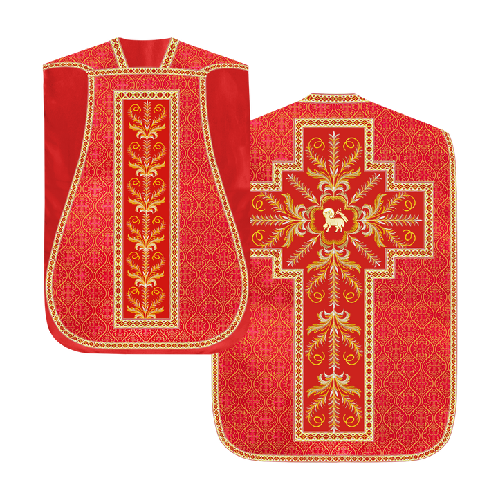 Roman Chasuble Vestment with Detailed Orphrey