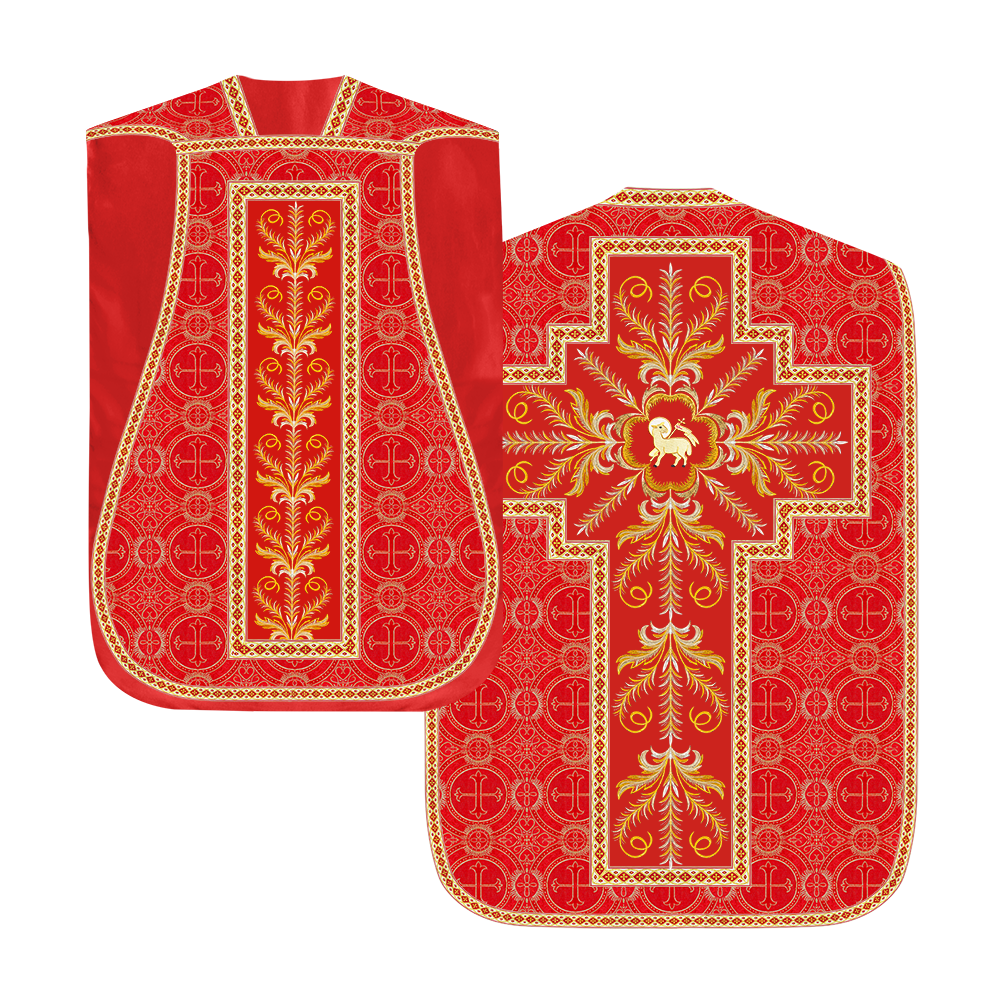 Roman Chasuble Vestment with Detailed Orphrey