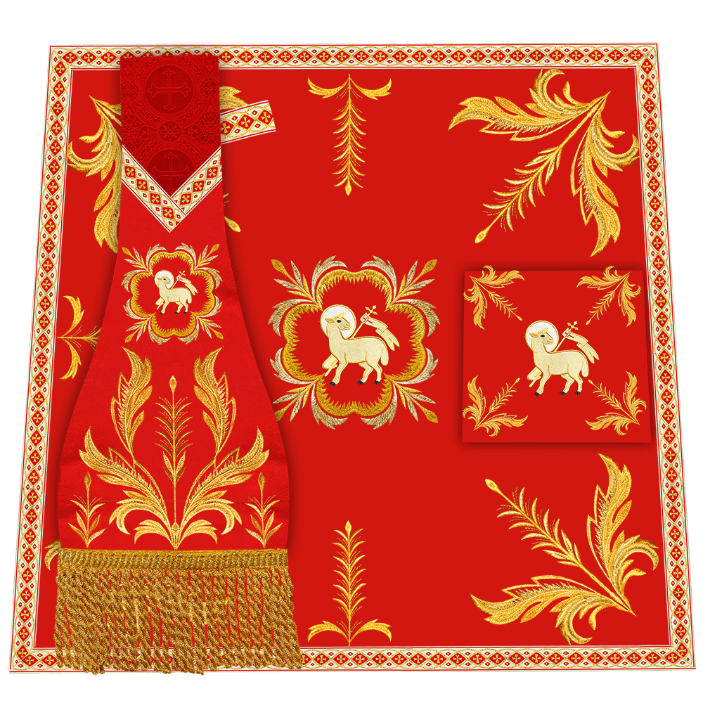 Mass Set Vestment with Embroidery Trims