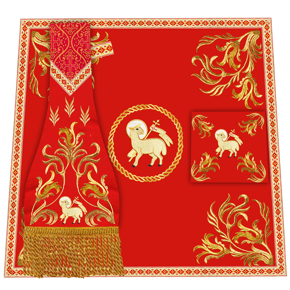Mass Set Vestment with Embroidered Motif