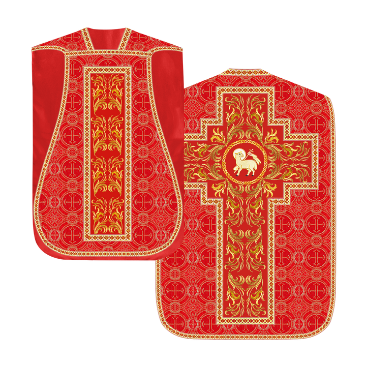Roman Chasuble Vestment  with Woven Braids and Trims