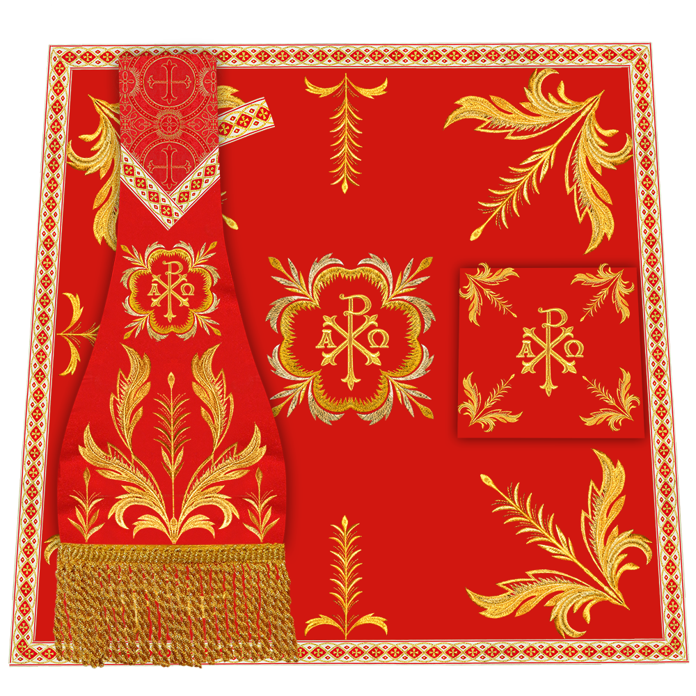 Mass Set Vestment with Embroidery Trims