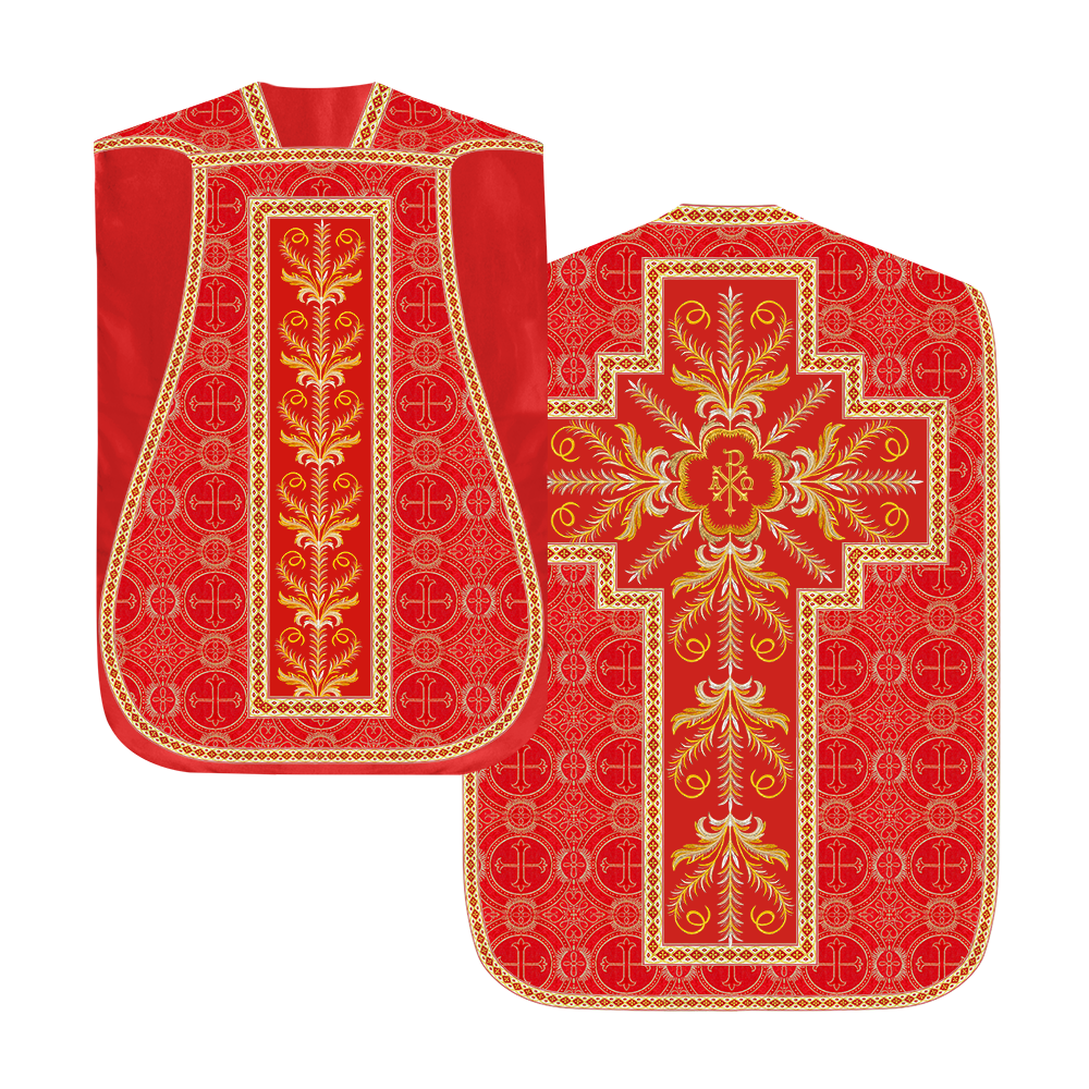 Roman Chasuble Vestment with Detailed Orphrey