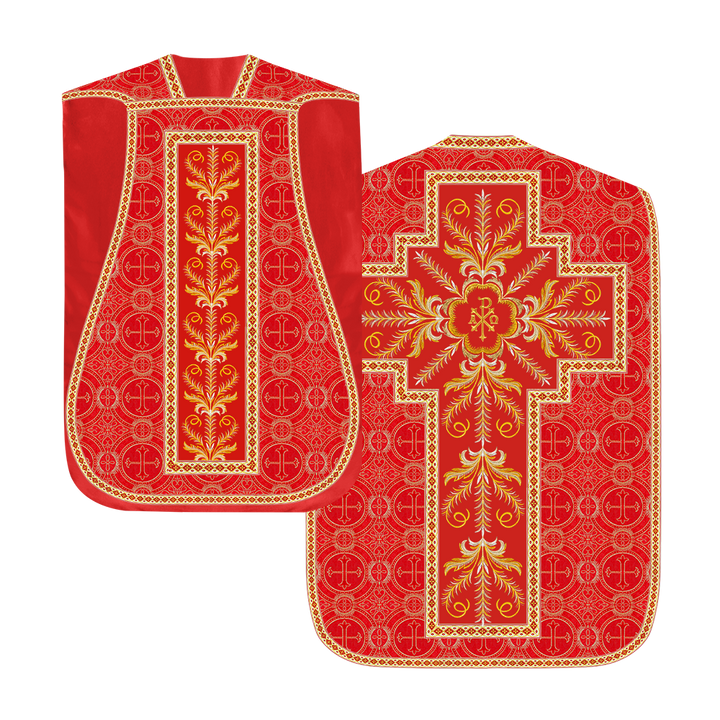 Roman Chasuble Vestment with Detailed Orphrey