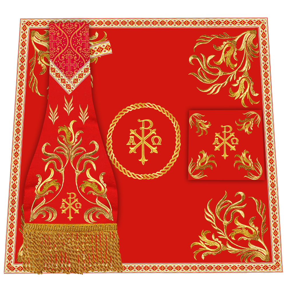 Mass Set Vestment with Embroidered Motif