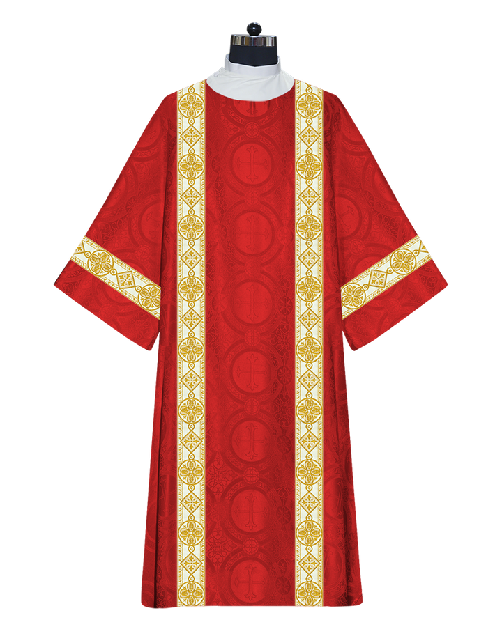 Deacon Dalmatic Vestments with white diamond lace