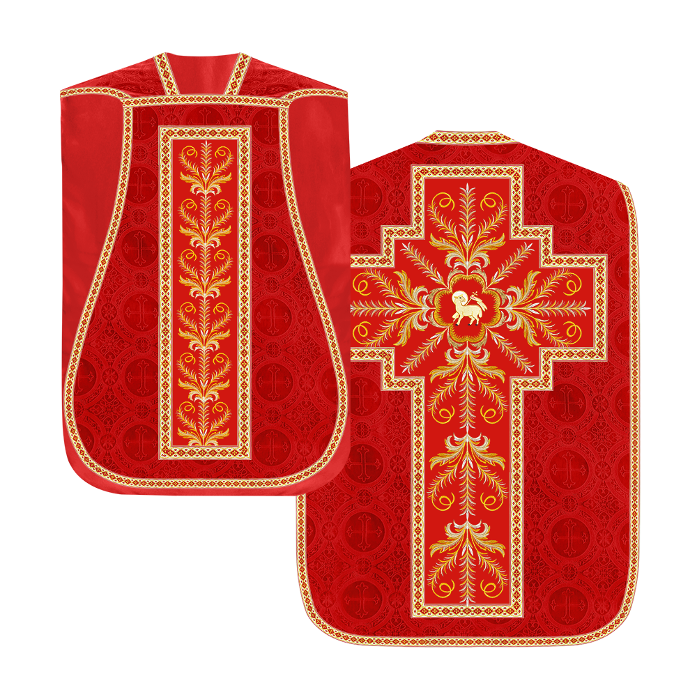 Roman Chasuble Vestment with Detailed Orphrey