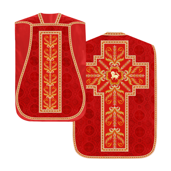 Roman Chasuble Vestment with Detailed Orphrey