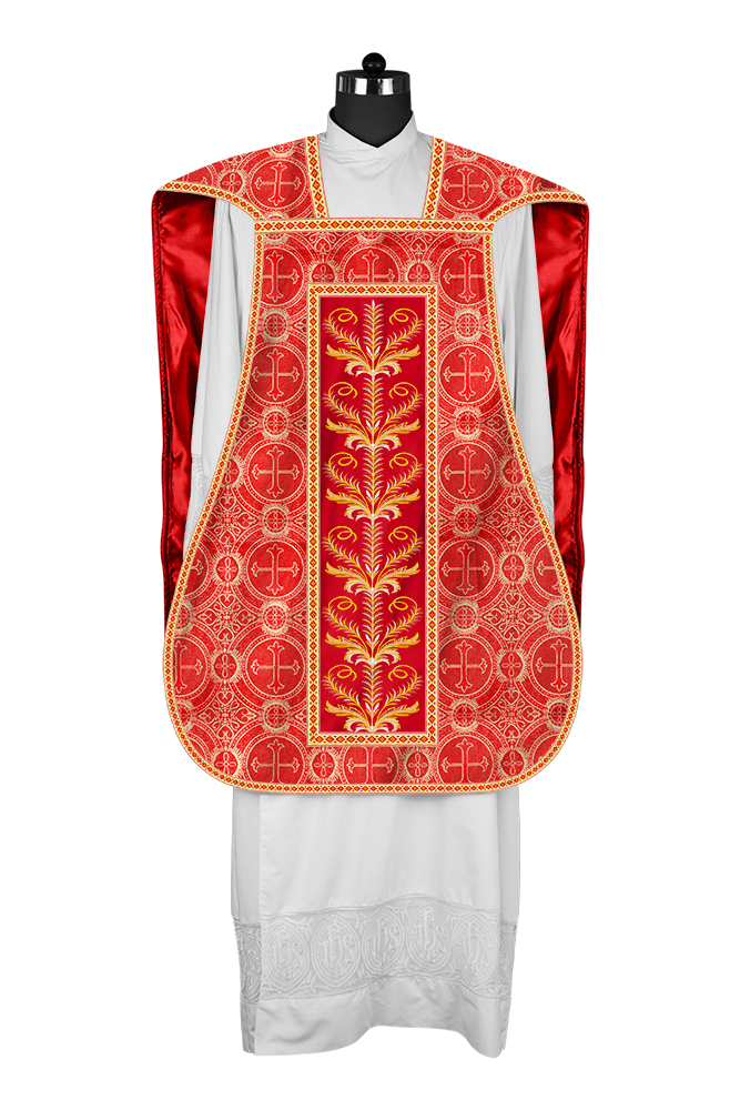 Roman Chasuble Vestment with Detailed Orphrey