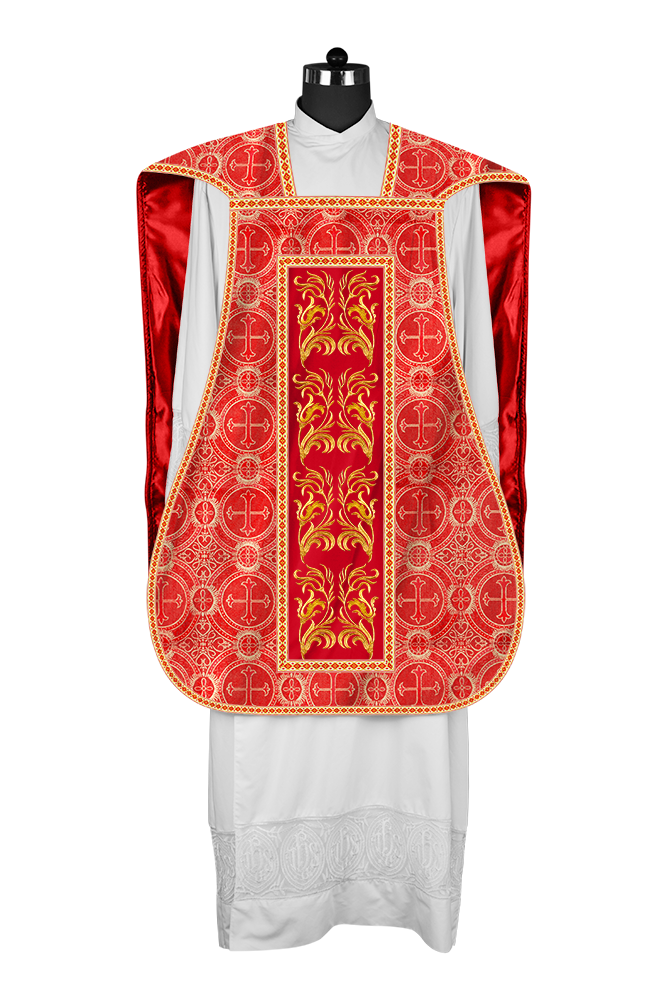 Roman Chasuble Vestment  with Woven Braids and Trims