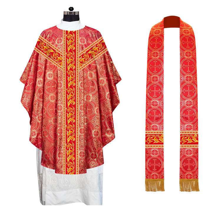 GOTHIC CHASUBLE VESTMENTS WITH ORNATE EMBROIDERY AND TRIMS