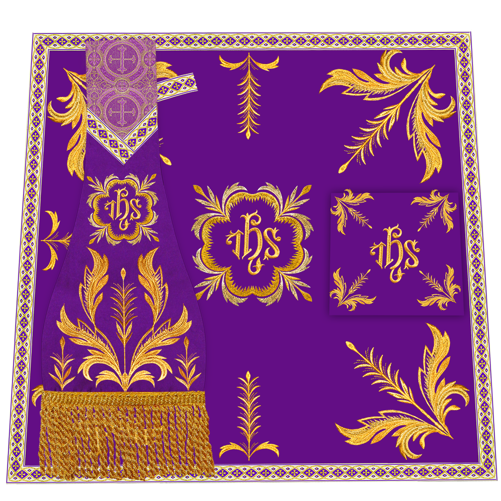 Mass Set Vestment with Embroidery Trims