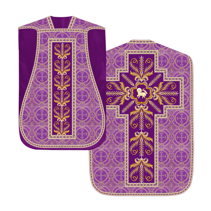 Roman Chasuble Vestment with Detailed Orphrey